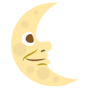 эмодзи эмодзи последняя четверть луны с лицом