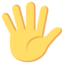 эмодзи эмодзи поднятая рука с растопыренными пальцами