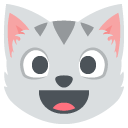 эмодзи эмодзи улыбающийся кот с открытым ртом