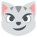 эмодзи эмодзи кот с перекошенной улыбкой