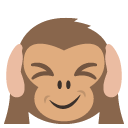 эмодзи эмодзи обезьяна, которая не хочет слышать ничего плохого